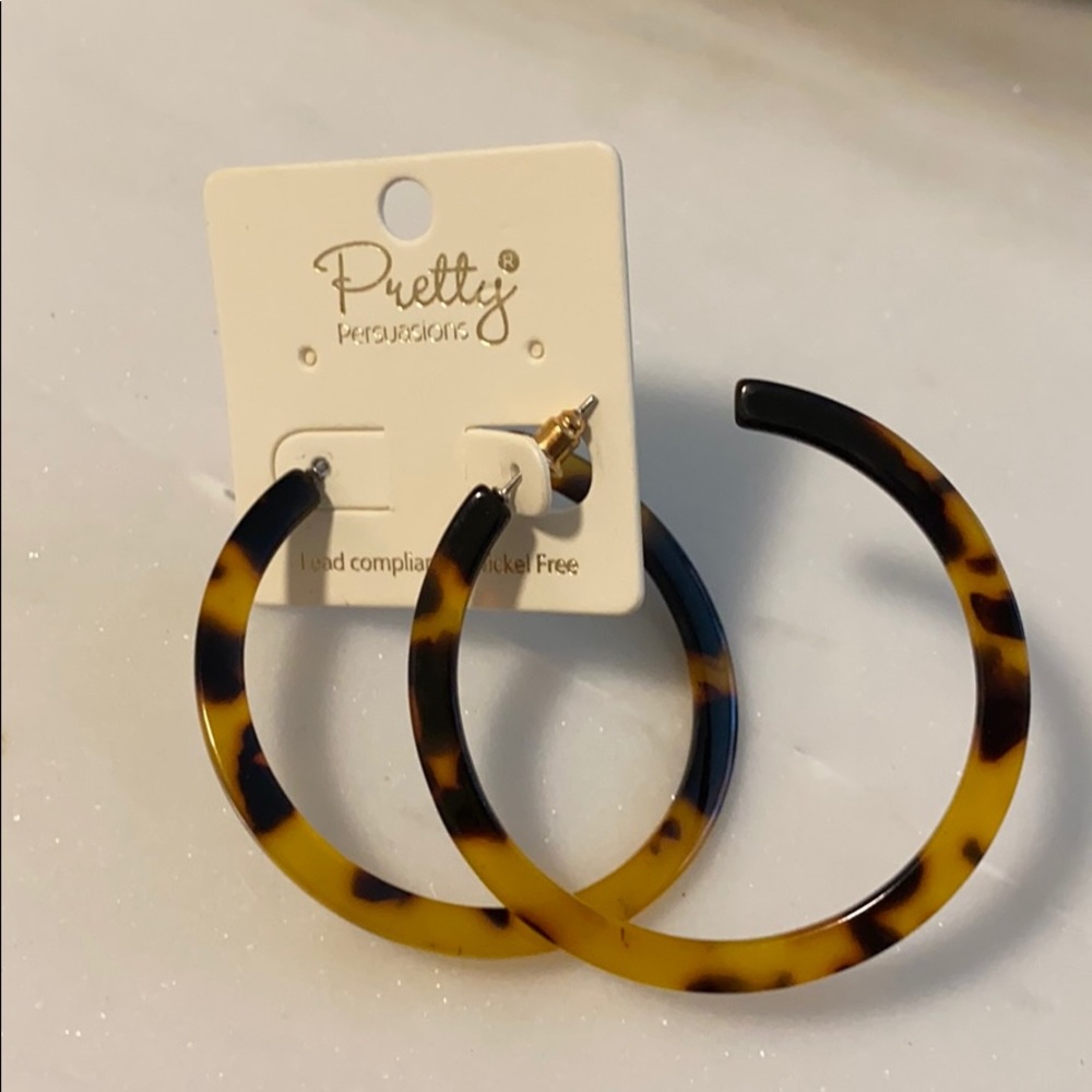 Tortoise Shell Hoop Earrings